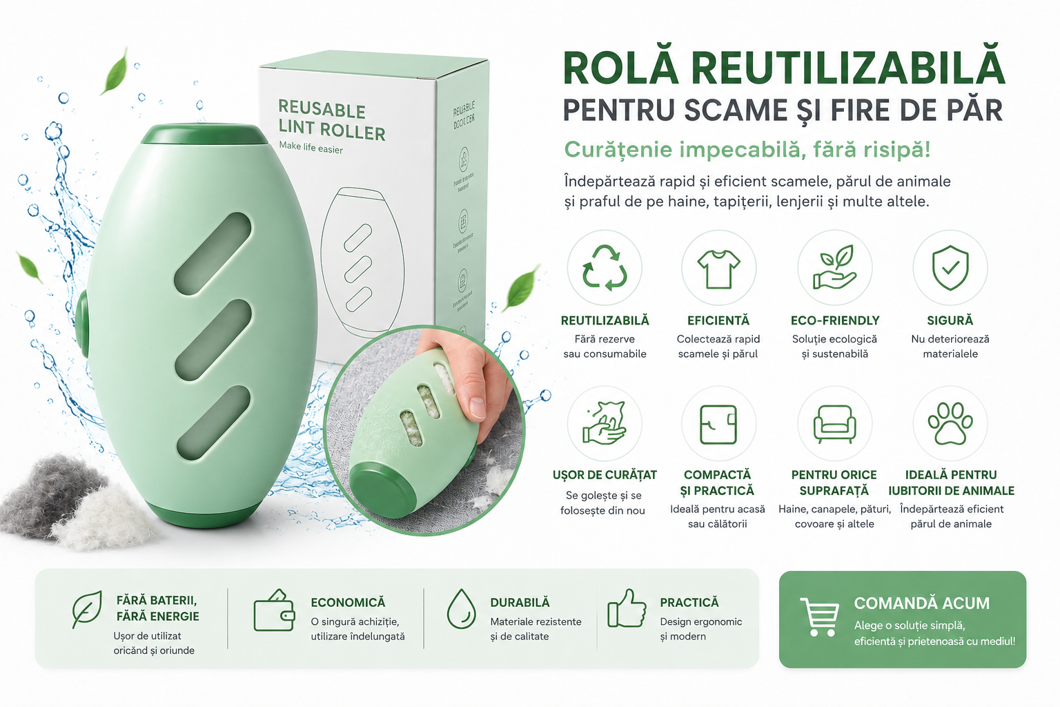 25% REDUCERE Rola Scame Reutilizabila 1+1CADOU